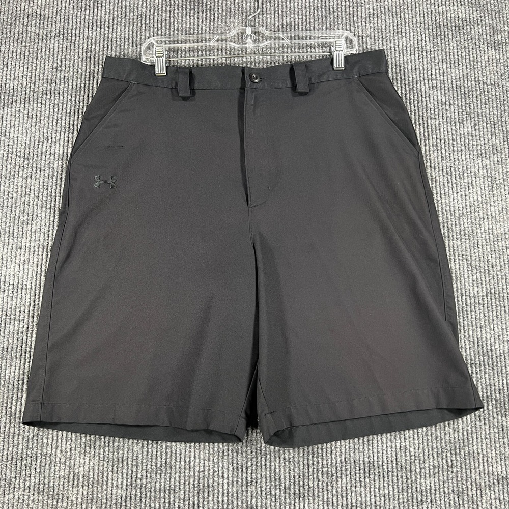 Under Armour Shorts Mens 36 Black Chino Golf Casual Lightweight Outdoor Camping